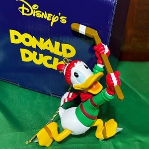 Disney Donald Duck Hockey Puck Christmas Ornament